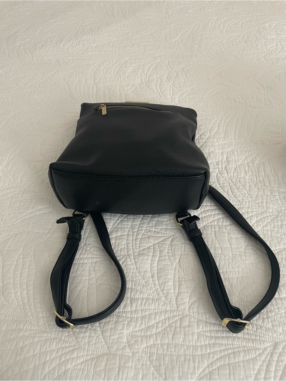 Katie Loxton Black Pebbled Leather Backpack - Picture 2 of 5